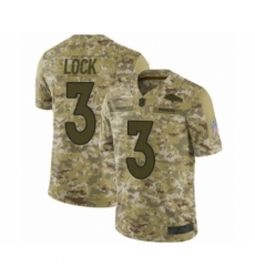 Men's Denver Broncos #3 Drew Lock Limited Camo 2018 Salute to Service Football Jersey