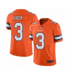 Men's Denver Broncos #3 Drew Lock Limited Orange Rush Vapor Untouchable Football Jersey