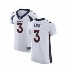 Men's Denver Broncos #3 Drew Lock White Vapor Untouchable Elite Player Football Jersey