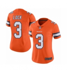 Women's Denver Broncos #3 Drew Lock Limited Orange Rush Vapor Untouchable Football Jersey