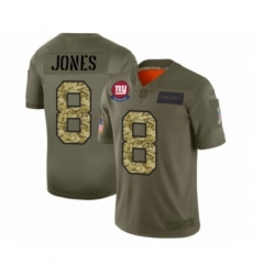 Men's New York Giants #8 Daniel Jones 2019 Olive Camo Salute to Service Limited Jersey