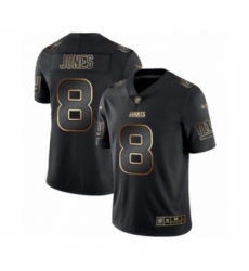 Men's New York Giants #8 Daniel Jones Black Gold Vapor Untouchable Limited Football Jersey