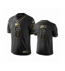 Men's New York Giants #8 Daniel Jones Limited Black Golden Edition Football Jersey