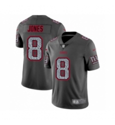 Men's New York Giants #8 Daniel Jones Limited Gray Static Fashion Football Jersey