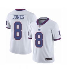 Men's New York Giants #8 Daniel Jones Limited White Rush Vapor Untouchable Football Jersey