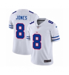 Men's New York Giants #8 Daniel Jones White Team Logo Cool Edition Jersey