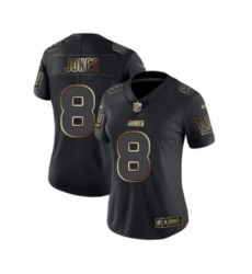 Women's New York Giants #8 Daniel Jones Black Gold Vapor Untouchable Limited Football Jersey