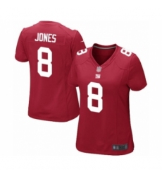 Women's New York Giants #8 Daniel Jones Game Red Alternate Football Jersey