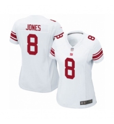Women's New York Giants #8 Daniel Jones Game White Football Jersey