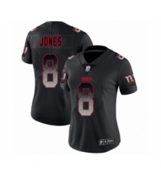 Women's New York Giants #8 Daniel Jones Limited Black Smoke Fashion Football Jersey