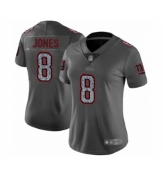 Women's New York Giants #8 Daniel Jones Limited Gray Static Fashion Football Jersey