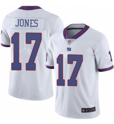 Youth Nike New York Giants #17 Daniel Jones White Stitched NFL Limited Rush Jersey