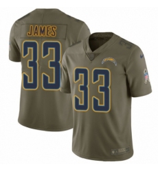 Men's Nike Los Angeles Chargers #33 Derwin James Limited Olive 2017 Salute to Service NFL Jersey