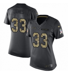 Women's Nike Los Angeles Chargers #33 Derwin James Limited Black 2016 Salute to Service NFL Jersey