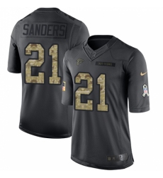 Men's Nike Atlanta Falcons #21 Deion Sanders Limited Black 2016 Salute to Service NFL Jersey