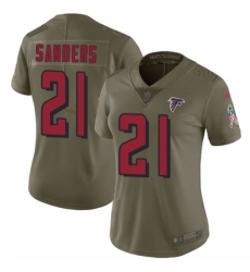 Women's Nike Atlanta Falcons #21 Deion Sanders Limited Olive 2017 Salute to Service NFL Jersey