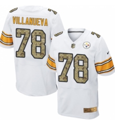 Men's Nike Pittsburgh Steelers #78 Alejandro Villanueva Elite White/Camo NFL Jersey