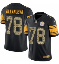 Men's Nike Pittsburgh Steelers #78 Alejandro Villanueva Limited Black/Camo Rush Vapor Untouchable NFL Jersey