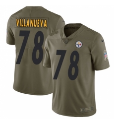 Men's Nike Pittsburgh Steelers #78 Alejandro Villanueva Limited Olive 2017 Salute to Service NFL Jersey