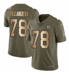 Men's Nike Pittsburgh Steelers #78 Alejandro Villanueva Limited Olive/Gold 2017 Salute to Service NFL Jersey