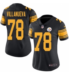 Women's Nike Pittsburgh Steelers #78 Alejandro Villanueva Limited Black Rush Vapor Untouchable NFL Jersey