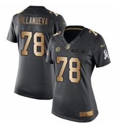 Women's Nike Pittsburgh Steelers #78 Alejandro Villanueva Limited Black/Gold Salute to Service NFL Jersey