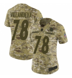 Women's Nike Pittsburgh Steelers #78 Alejandro Villanueva Limited Camo 2018 Salute to Service NFL Jersey