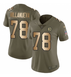 Women's Nike Pittsburgh Steelers #78 Alejandro Villanueva Limited Olive/Gold 2017 Salute to Service NFL Jersey