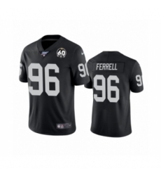 Men's Oakland Raiders #96 Clelin Ferrell Black 60th Anniversary Vapor Untouchable Limited Player 100th Season Football Jersey