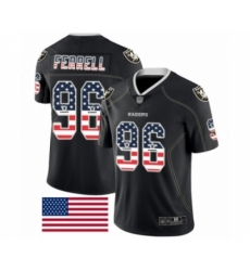 Men's Oakland Raiders #96 Clelin Ferrell Black USA Flag Fashion Limited Football Jersey