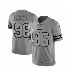 Men's Oakland Raiders #96 Clelin Ferrell Gray Team Logo Gridiron Limited Football Jersey