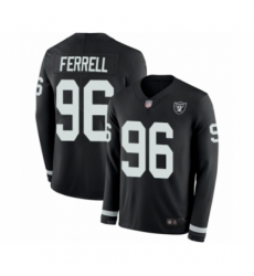 Men's Oakland Raiders #96 Clelin Ferrell Limited Black Therma Long Sleeve Football Jersey