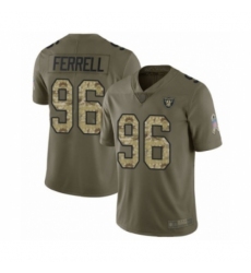 Men's Oakland Raiders #96 Clelin Ferrell Limited Olive Camo 2017 Salute to Service Football Jersey