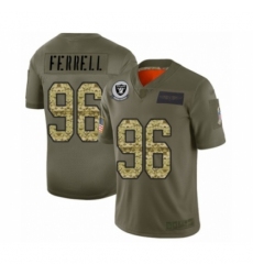 Men's Oakland Raiders #96 Clelin Ferrell Olive Camo 2019 Salute to Service Limited Football Jersey