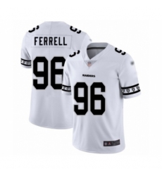 Men's Oakland Raiders #96 Clelin Ferrell White Team Logo Fashion Limited Football Jersey