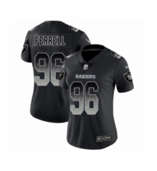 Women's Oakland Raiders #96 Clelin Ferrell Black Smoke Fashion Limited Football Jersey