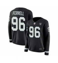 Women's Oakland Raiders #96 Clelin Ferrell Limited Black Therma Long Sleeve Football Jersey