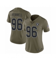 Women's Oakland Raiders #96 Clelin Ferrell Limited Olive 2017 Salute to Service Football Jersey