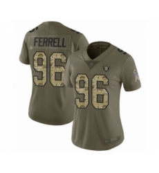 Women's Oakland Raiders #96 Clelin Ferrell Limited Olive Camo 2017 Salute to Service Football Jersey