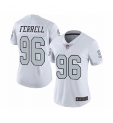 Women's Oakland Raiders #96 Clelin Ferrell Limited White Rush Vapor Untouchable Football Jersey