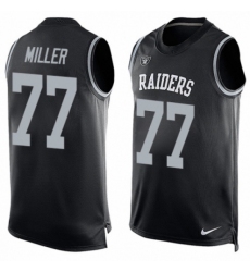 Men's Nike Oakland Raiders #77 Kolton Miller Limited Black Player Name & Number Tank Top NFL Jersey