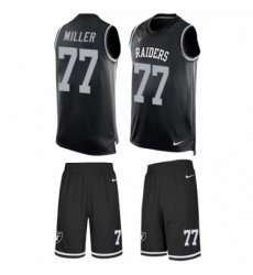 Men's Nike Oakland Raiders #77 Kolton Miller Limited Black Tank Top Suit NFL Jersey