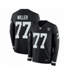 Men's Nike Oakland Raiders #77 Kolton Miller Limited Black Therma Long Sleeve NFL Jersey