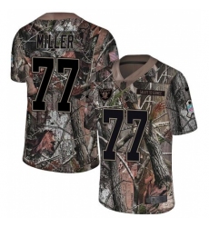 Men's Nike Oakland Raiders #77 Kolton Miller Limited Camo Rush Realtree NFL Jersey