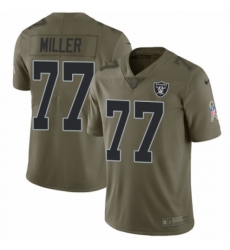 Men's Nike Oakland Raiders #77 Kolton Miller Limited Olive 2017 Salute to Service NFL Jersey