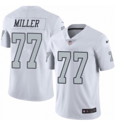 Men's Nike Oakland Raiders #77 Kolton Miller Limited White Rush Vapor Untouchable NFL Jersey