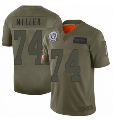 Men's Oakland Raiders #74 Kolton Miller Limited Camo 2019 Salute to Service Football Jersey