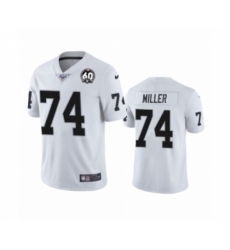 Men's Oakland Raiders #74 Kolton Miller White 60th Anniversary Vapor Untouchable Limited Player 100th Season Football Jersey