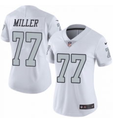 Women's Nike Oakland Raiders #77 Kolton Miller Limited White Rush Vapor Untouchable NFL Jersey