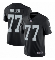 Youth Nike Oakland Raiders #77 Kolton Miller Black Team Color Vapor Untouchable Elite Player NFL Jersey